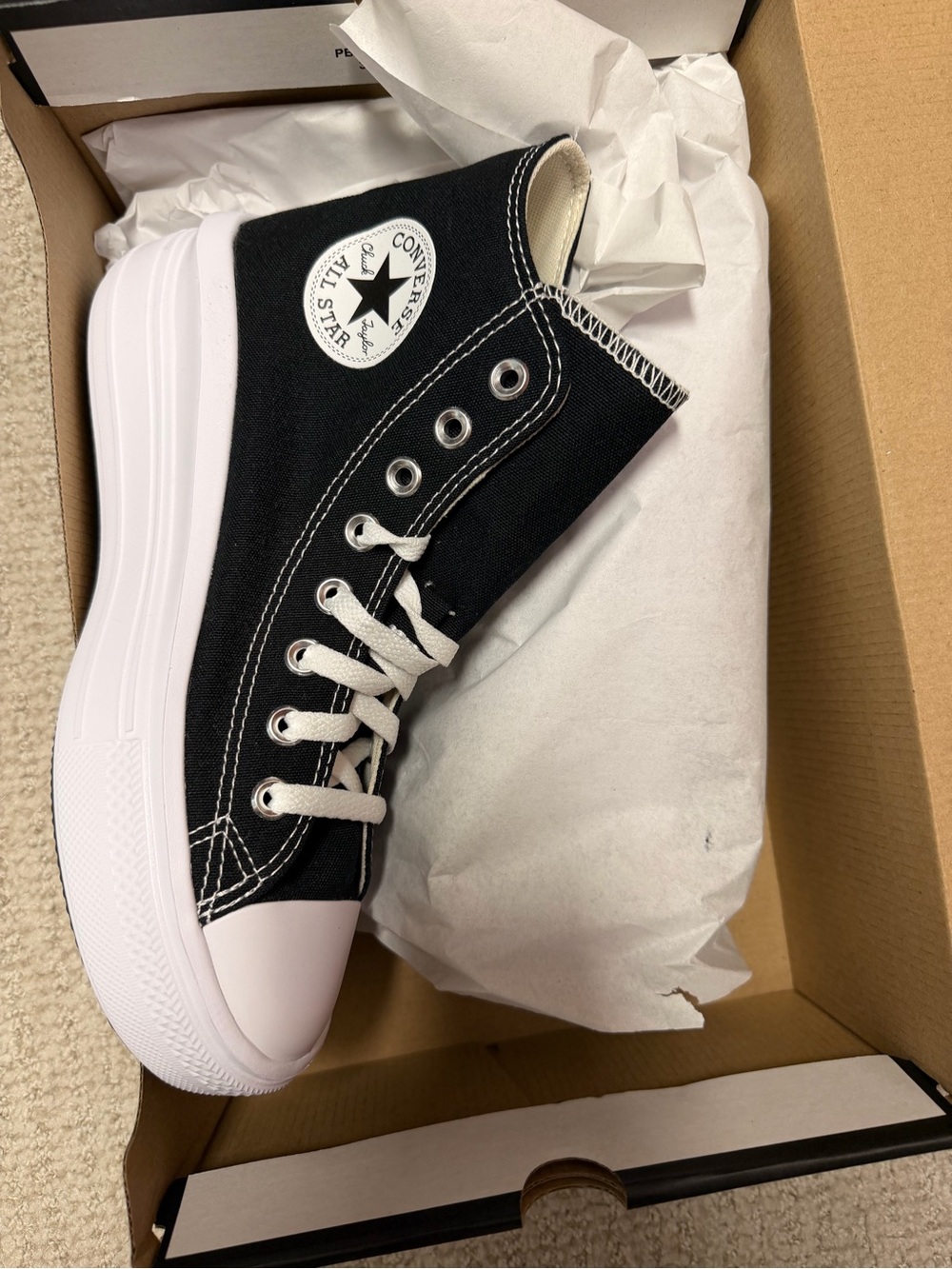 Converse Black High-Top Platform Sneakers with White Sole